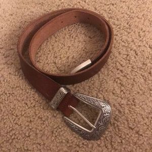 Brown belt with silver detail